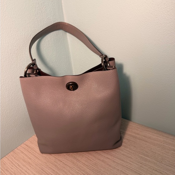 Coach Pebble Gray Shoulder Bag Charlie 55200 shoulder or Crossbody - Picture 7 of 11